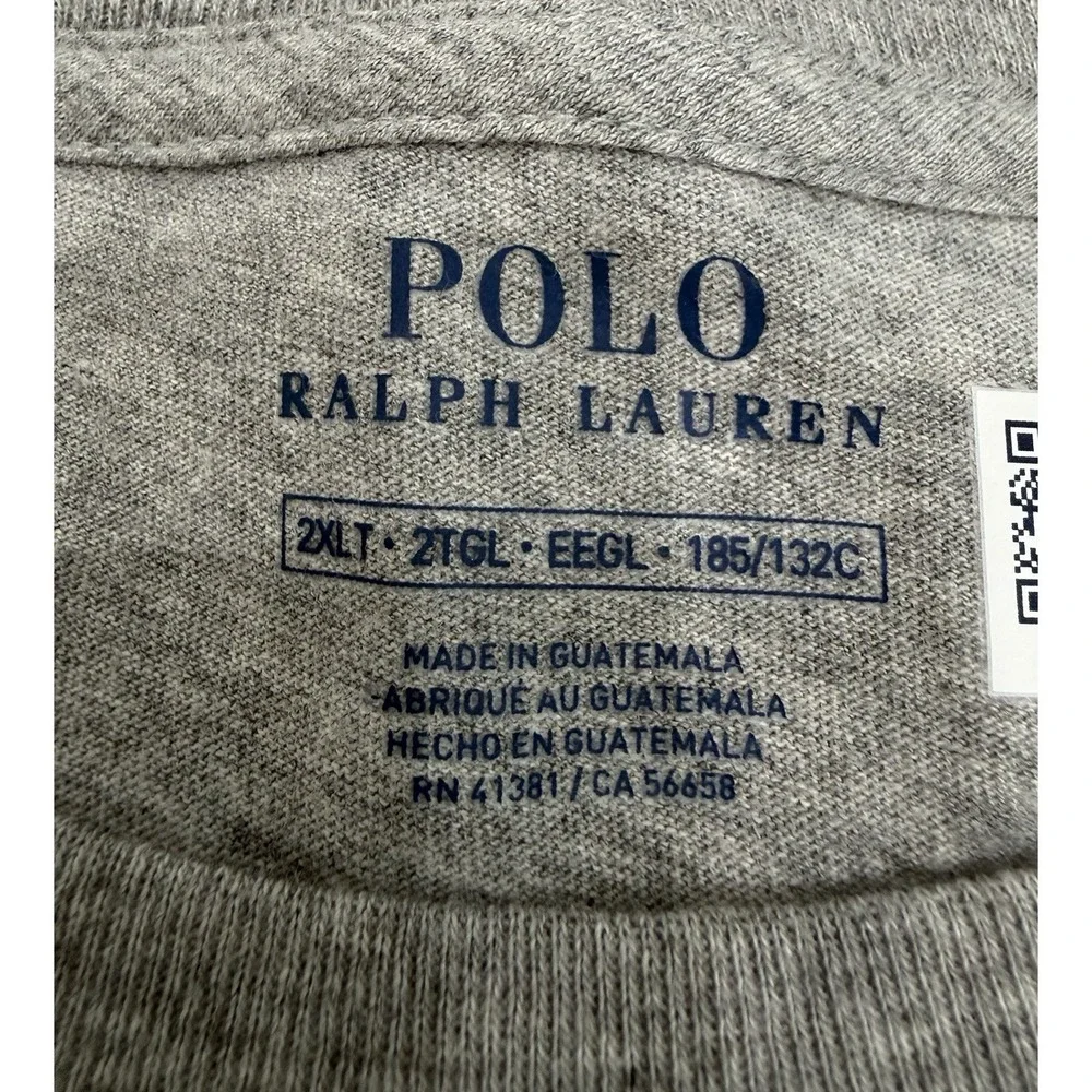 Polo Ralph Lauren M Print Shop‎ Graphic Logo T-Shirt Grey 2XLT NWT